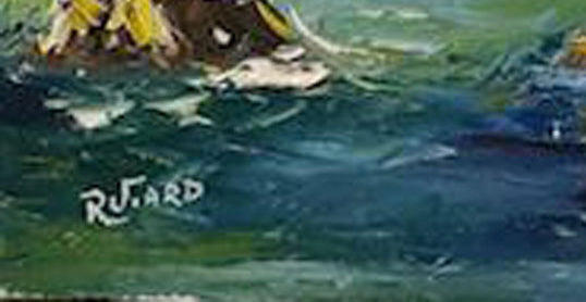 Raoul Viard (1921-1984) 24" x18" Sailboats at Sea c.1970s Oil on Canvas Unframed Painting #4RS