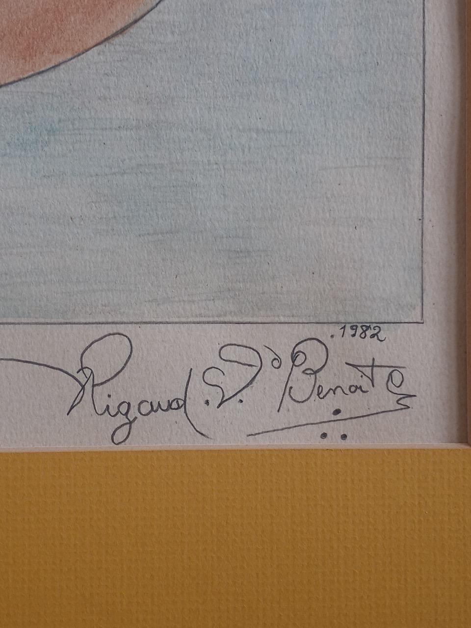 Rigaud Benoit (1911-1986) 32"x24" Reine Des Etoiles Serigrafía coloreada A/P bajo vidrio #1KH