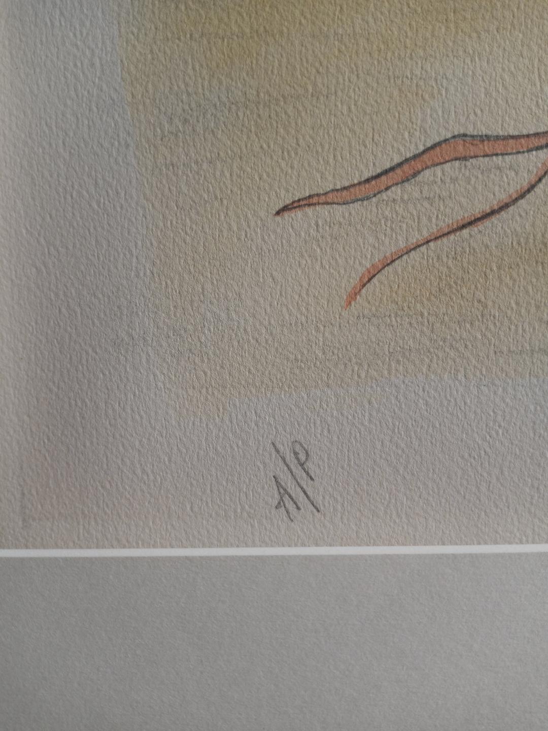 Rigaud Benoit (1911-1986) 32"x24" Reine Des Etoiles Serigrafía coloreada A/P bajo vidrio #1KH