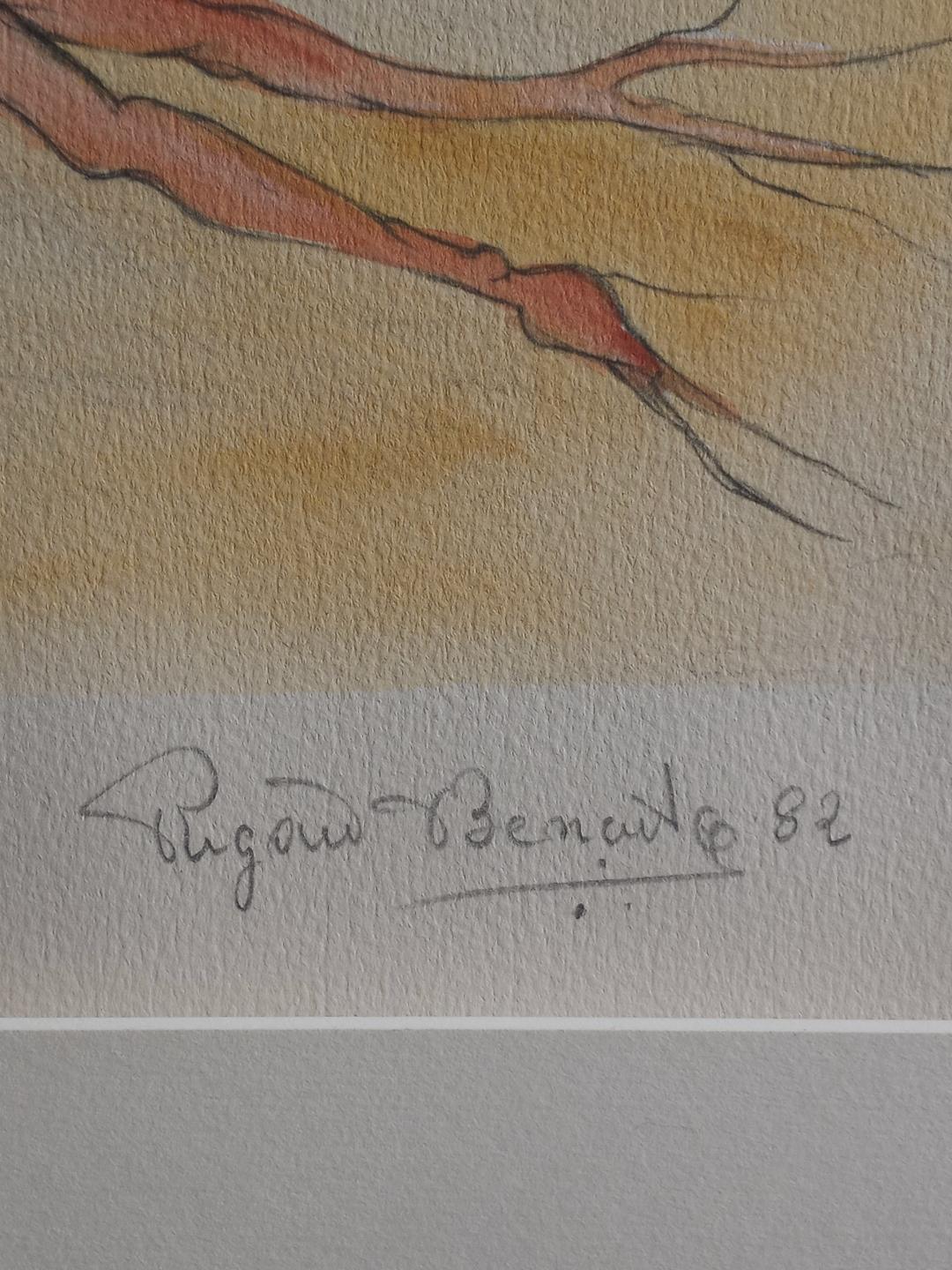 Rigaud Benoit (1911-1986) 32"x24" Reine Des Etoiles Serigrafía coloreada A/P bajo vidrio #1KH