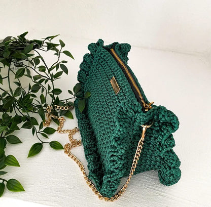 Ruffle Bag by Lady Katrina Crochet 5.50"x7.75" Handmade Bag Made in Haiti #KATRINA9