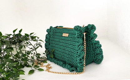 Ruffle Bag by Lady Katrina Crochet 5.50"x7.75" Handmade Bag Made in Haiti #KATRINA9