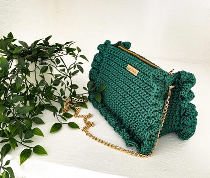 Ruffle Bag by Lady Katrina Crochet 5.50"x7.75" Handmade Bag Made in Haiti #KATRINA9