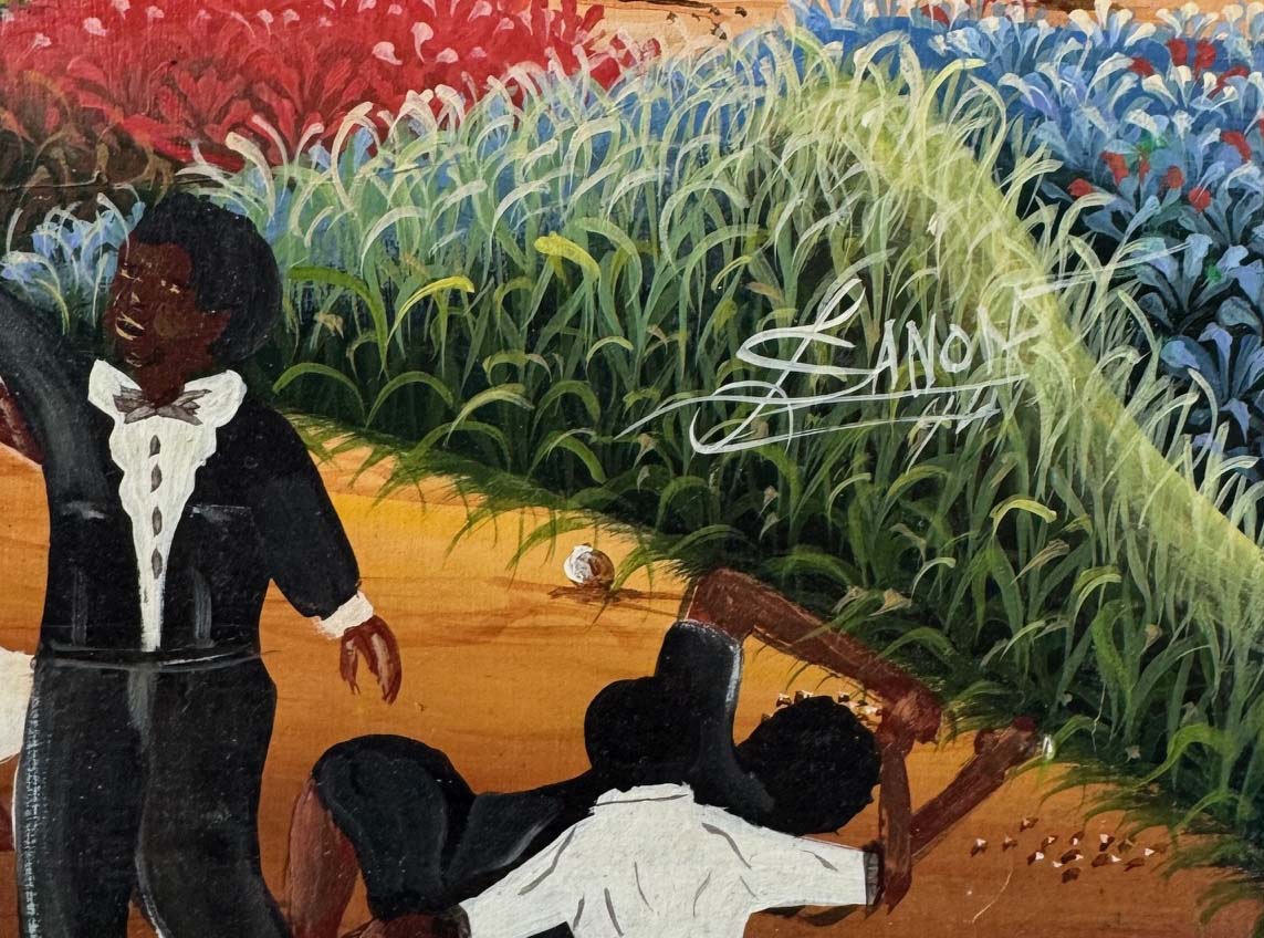 Lamarre Sanon 20"x24" Scène rurale Huile sur toile #1-2-95MFN