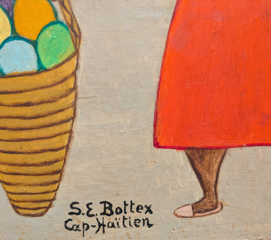 Seymour Bottex (1922-2016) 20"x24 » L’Offrande 1961 Huile sur Masonite #1MFN