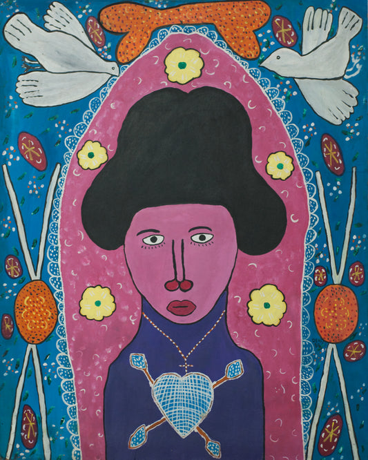 Denis Smith 36"x30" Spirits 1985 Acrílico sobre lienzo Enmarcado #1FC