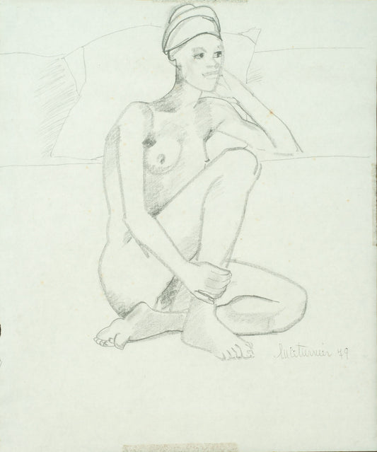 Luce Turnier 12"x10" Nude 1979 Crayon Drawing On Paper #8-3-96GSN-HA-Fondation Marie & Georges S. Nader