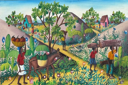 Valito Charles 16"x24" The Donkey c1980 Oil on Canvas Painting #100MFN