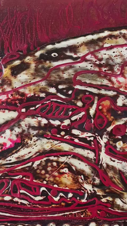 Franck Etienne- Franketienne 30"x20" Viligance 1980 Acrylic on Canvas Unframed Painting #5JN-HA