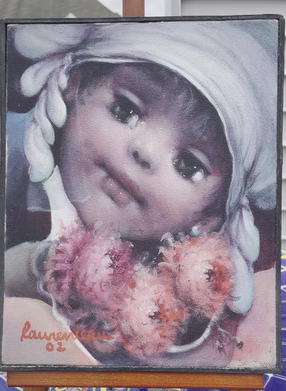 Lyonel Laurenceau 10"x8" Enfant d'Haiti 2002 Acrylic on Canvas Painting #1MFN-NY