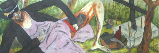 Reynald Joseph 18"x52" Baron Samedi 2002 Acrílico sobre lienzo #J152-HA