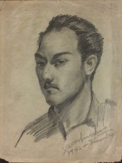 Xavier Amiama (1910-Haïti 1969) 10"x8.50" SANS TITRE 1942 Crayon Encre sur Papier Dessin #24MFN