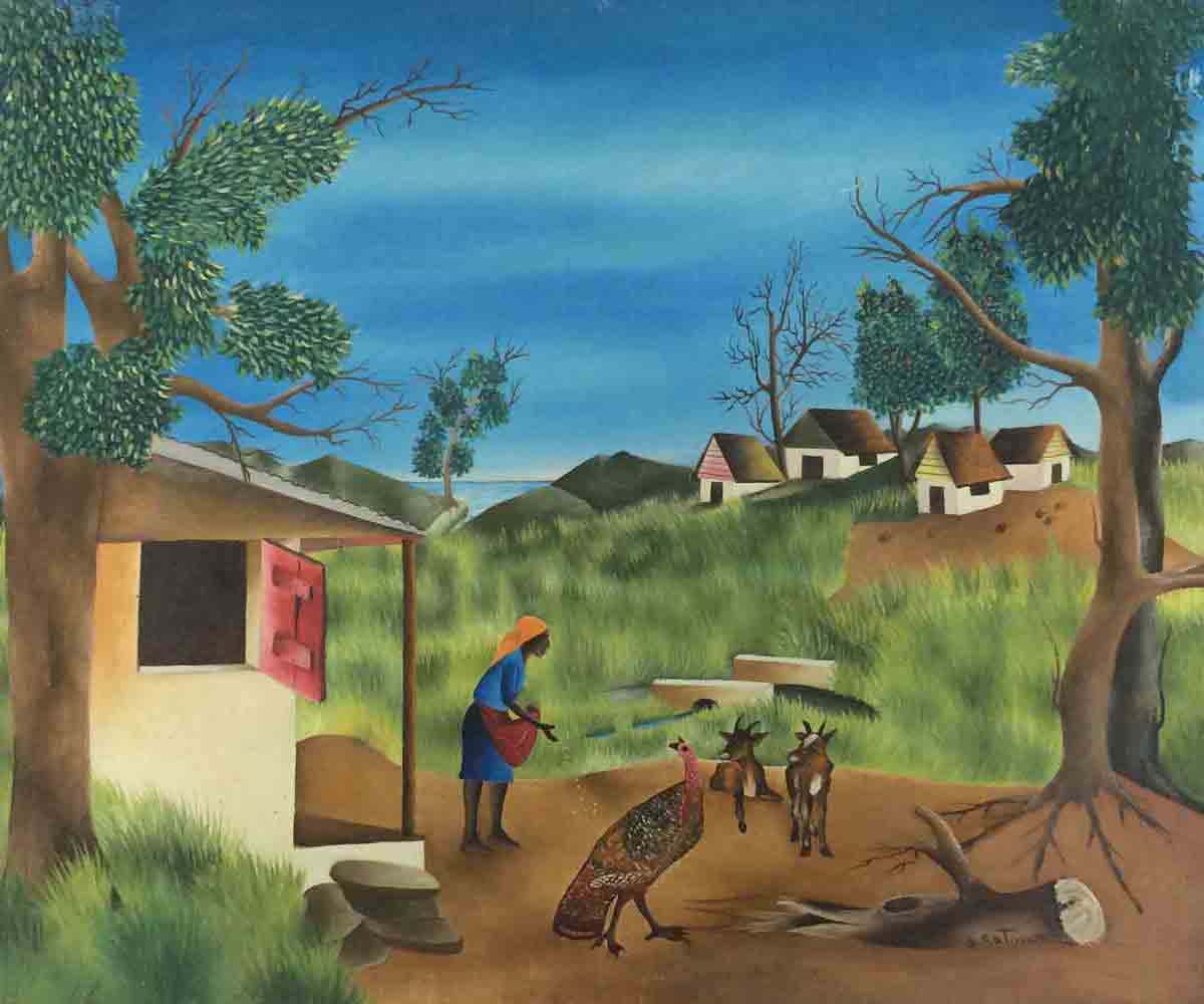 Andre Saturne (1927-1983) 20"x24" C1970 Aceite de alimentación #1-3-96GSN-HA