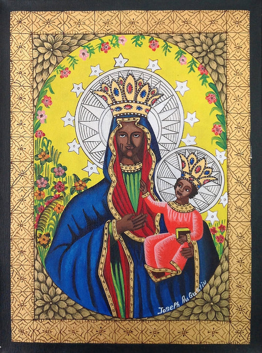 Joseph Augustin 16"x12" Madonna Óleo sobre Masonite #1319GN-HA