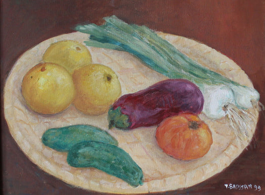 Tamara Baussan (1909-1999) 12"x16" Naturaleza muerta 1999 Óleo Lienzo #1MFN