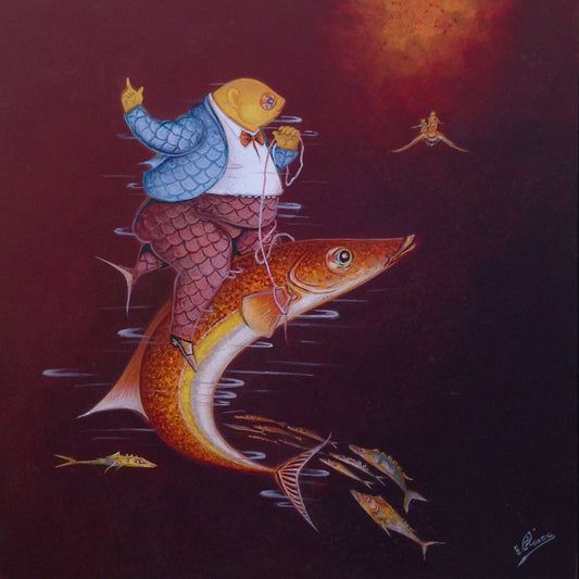 Andre Blaise 16"x16" Óleo sobre tabla #2103GN-HA