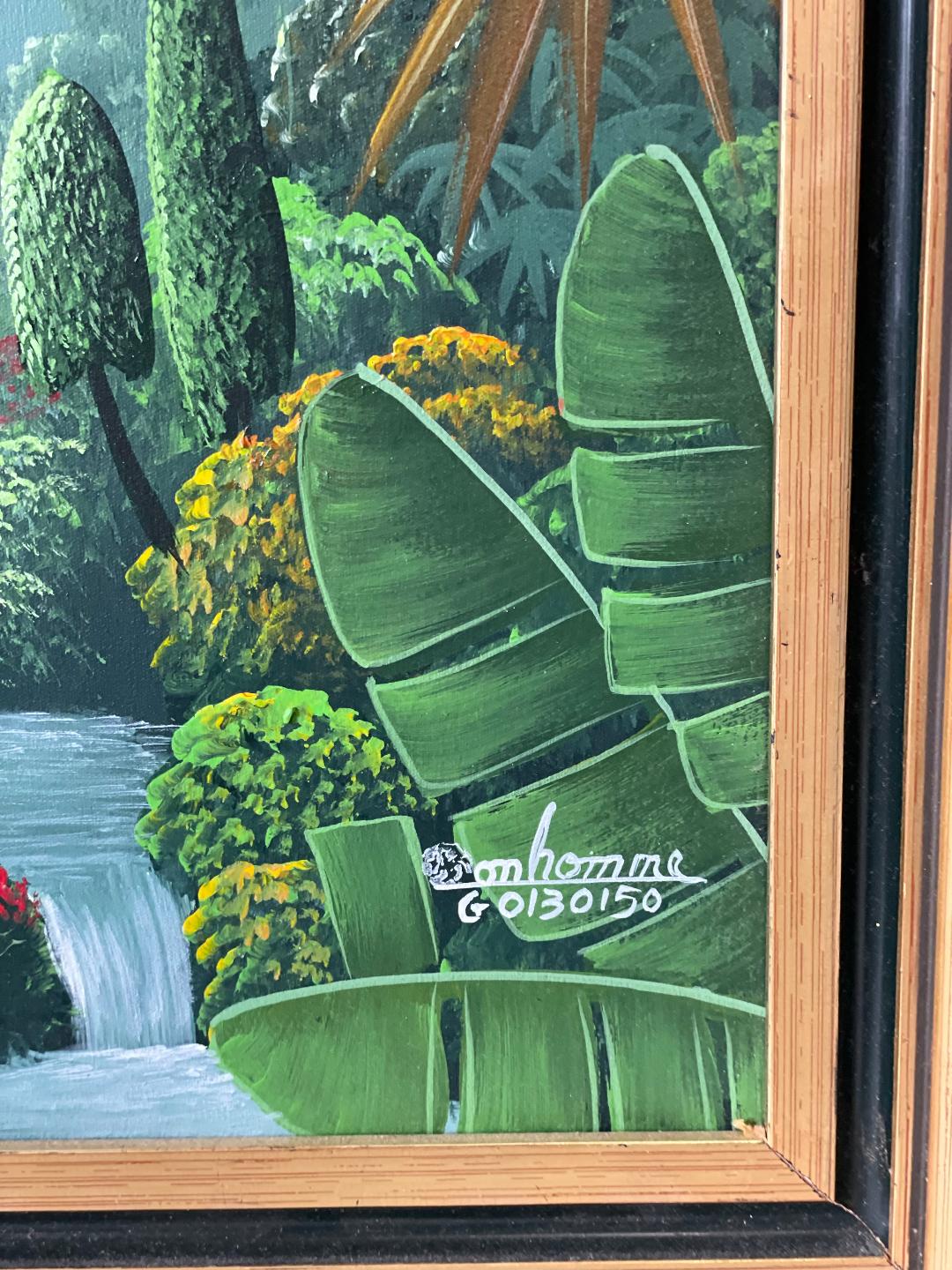 Albott Bonhomme 16"x12" Paraíso tropical 1995 Acrílico sobre lienzo #1FC
