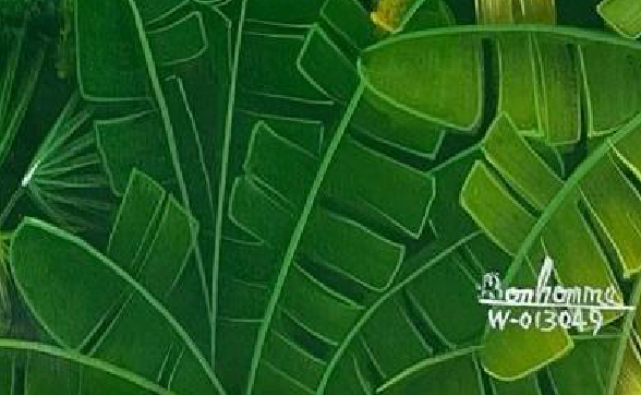 Albott Bonhomme 20"x24" Selva con pájaros y cascadas 2021 Acrílico sobre lienzo #13MFN