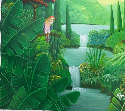 Albott Bonhomme 20"x16" Los pájaros en reposo 2021 Acrílico sobre lienzo #16MFN