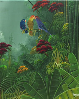 Albott Bonhomme 20"x16" Conversación entre pájaros 2014 Acrílico sobre lienzo #6MFN