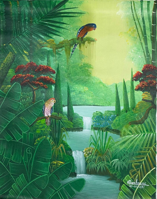 Albott Bonhomme 20"x16" Los pájaros en reposo 2021 Acrílico sobre lienzo #16MFN