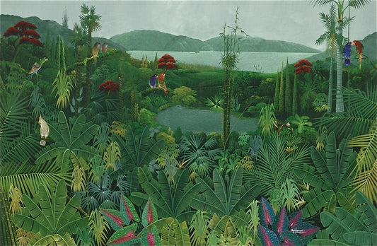 Albott Bonhomme 48"x72" Vegetación exuberante/Agua Acrílico sobre lienzo #1345GN-HA