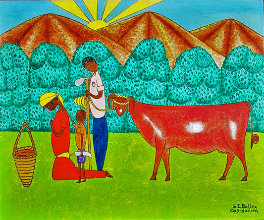 Seymour Bottex (1922-2016) 20"x24" La Ofrenda 1961 Óleo sobre Masonite #1MFN