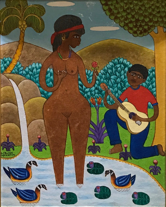 Seymour Bottex 20"x16" Naked Serenade Óleo sobre Masonite #1GSN-MIA