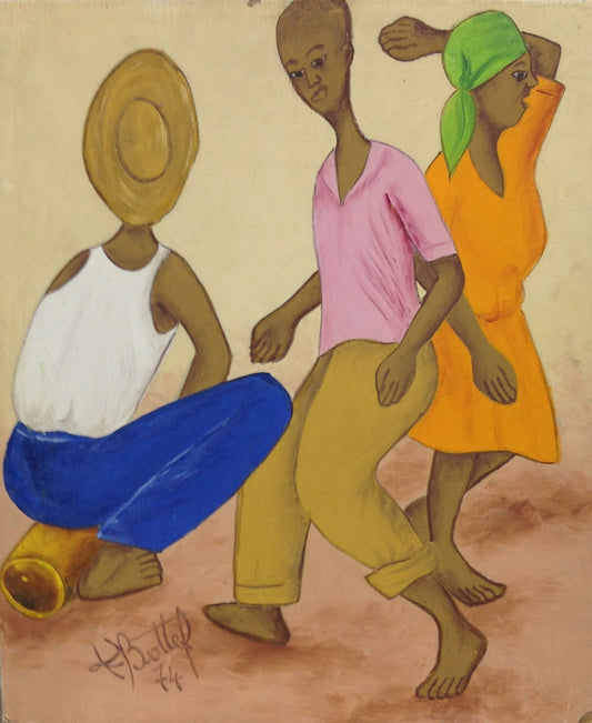 Henry Bottex 12"x10" La Lucha 1974 Óleo sobre Masonite #1101