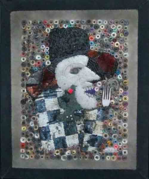 David Boyer 20"x16" Baron Samedi 2017 Técnica mixta sobre lienzo #1JH-HA