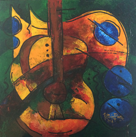 Patricia Brintle 24"x24" Burbujeante con Jazz 2017 Acrílico sobre Masonite #1PB