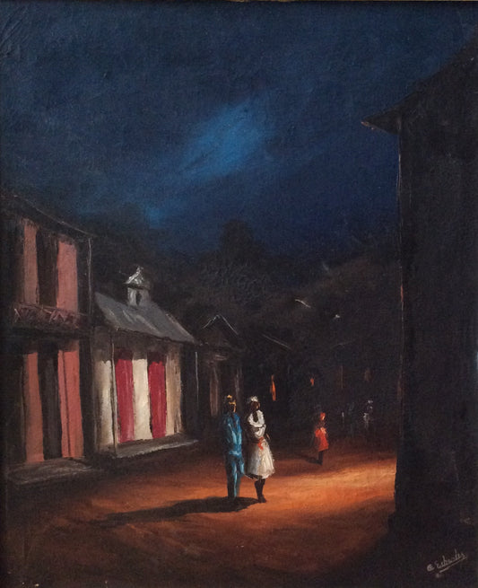 Etzer Charles (1945-2021) 24"x20" The Promenade 1975 Óleo sobre lienzo #2-2-95MFN