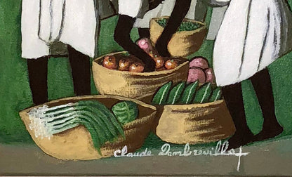 Claude Dambreville 16"x12" Good Market Day 2018 Acrílico sobre lienzo #12MFN