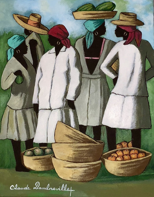 Claude Dambreville 20"x16" Daily Market 2018 Acrílico sobre lienzo #13MFN