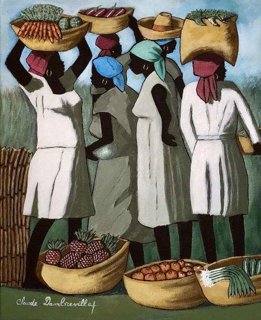 Claude Dambreville 24"x20" Negociación 2018 Acrílico sobre lienzo #16MFN