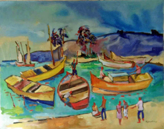Georges Desarmes 24"x30" Marine II Óleo sobre lienzo Pintura #1MFN