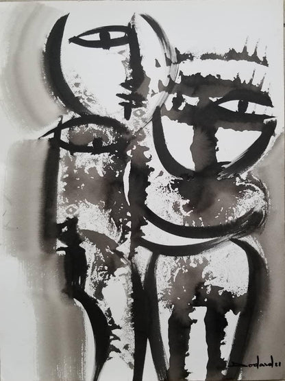Philippe Dodard 24"x18" ESTAMOS JUNTOS 2021 Tinta y acrílico sobre papel Arches #11JN-HA