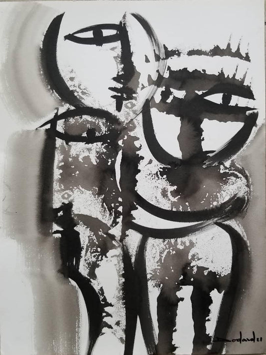 Philippe Dodard 24"x18" ESTAMOS JUNTOS 2021 Tinta y acrílico sobre papel Arches #11JN-HA