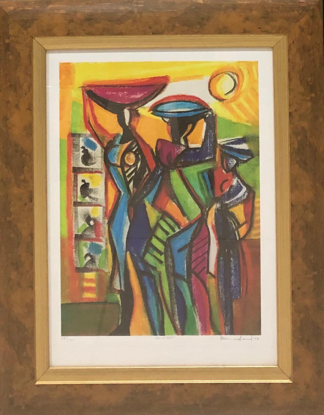 Philippe Dodard 11 ¾" x16 ¼" "Etre et Avoir"/Ser y tener serigrafía firmada y edición limitada sobre papel enmarcado bajo vidrio #2FC