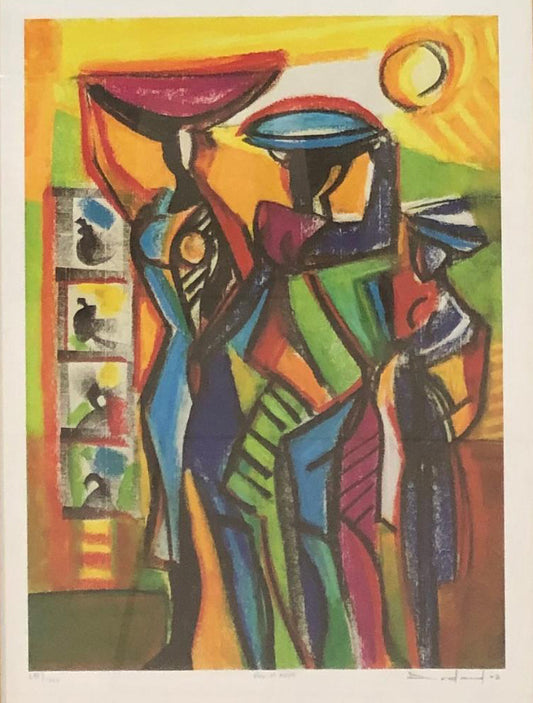 Philippe Dodard 11 ¾" x16 ¼" "Etre et Avoir"/Ser y tener serigrafía firmada y edición limitada sobre papel enmarcado bajo vidrio #2FC