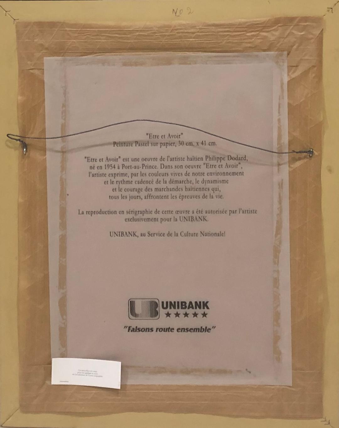 Philippe Dodard 11 ¾" x16 ¼" "Etre et Avoir"/Ser y tener serigrafía firmada y edición limitada sobre papel enmarcado bajo vidrio #2FC