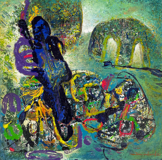 Philippe Dodard 24"x24" The Green Abstract 2021 Acrílico sobre lienzo #2103GN-HA