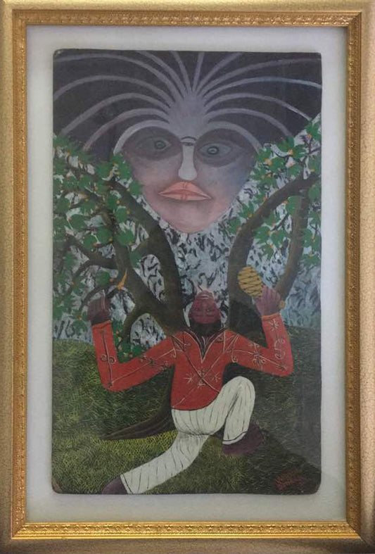 Wilmino Domond 22"x12" El aceite Vision/Dream en Masonite 2001 #4GN-HA