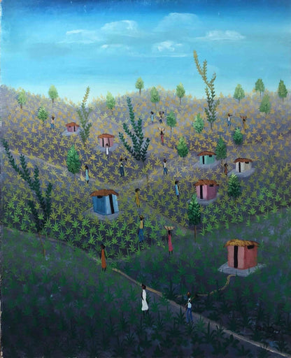 AIDA consiguió 20 "x16" Escena rural c1980 Óleo sobre lienzo # 5-2-95MFN