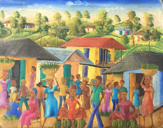 Ossey Dubic 8"x10" Escena rural Óleo sobre tablero duro #5-3-96GN-HA