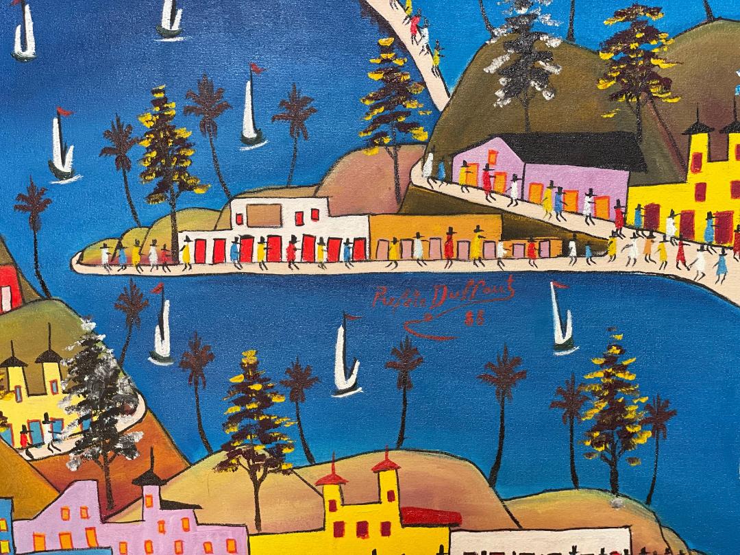 Prefete Duffaut (1923-2012) 40"x30" Ciudad Imaginaria 1988 Óleo sobre Lienzo #2MFN