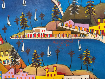 Prefete Duffaut (1923-2012) 40"x30" Ciudad Imaginaria 1988 Óleo sobre Lienzo #2MFN