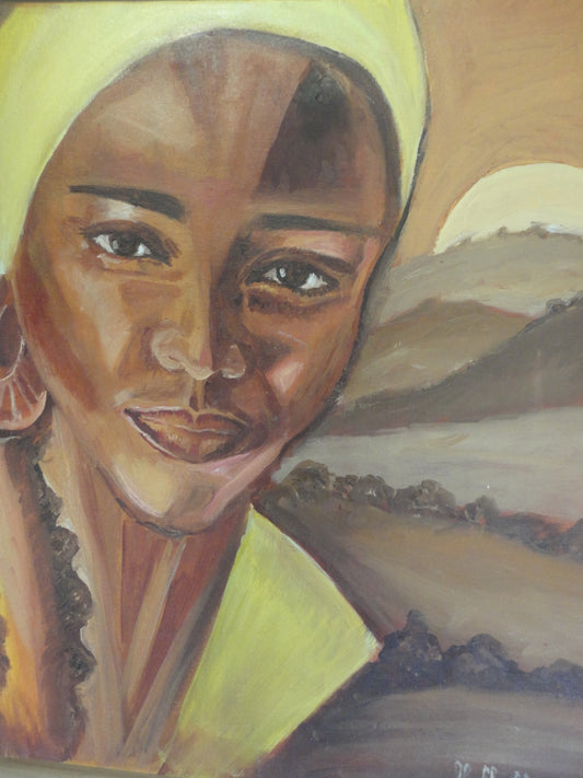 Micheline Dusseck 28.75" x 24" Mujer madura Óleo sobre lienzo #6CMD
