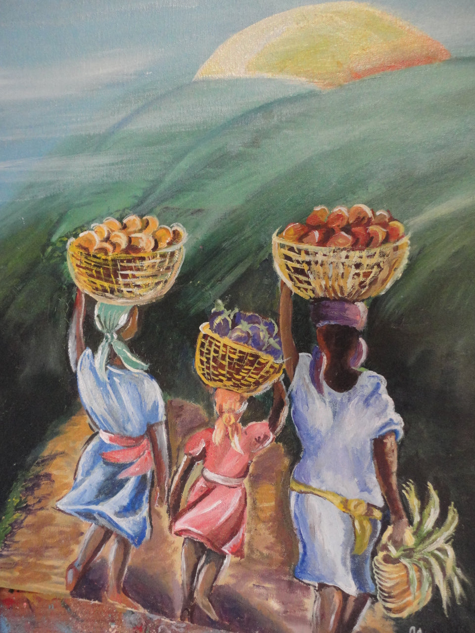 Micheline Dusseck 18"x 15" Countrywoman Óleo a bordo #10CMD