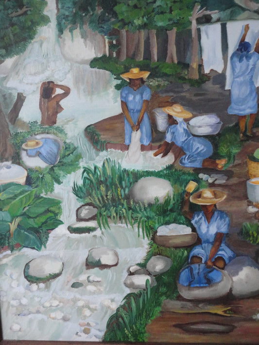 Micheline Dusseck 28.5" x 24" El río Óleo sobre lienzo #2CMD